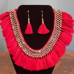 Austrian tassel necklace and earrings